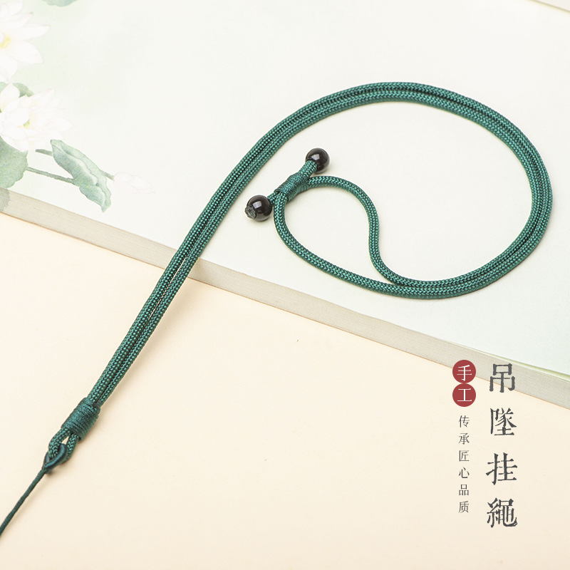 簡(jiǎn)約素款手工編織吊墜項(xiàng)鏈繩可調(diào)節(jié)款綁?mèng)浯潼S金水晶玉佩掛繩廠(chǎng)家